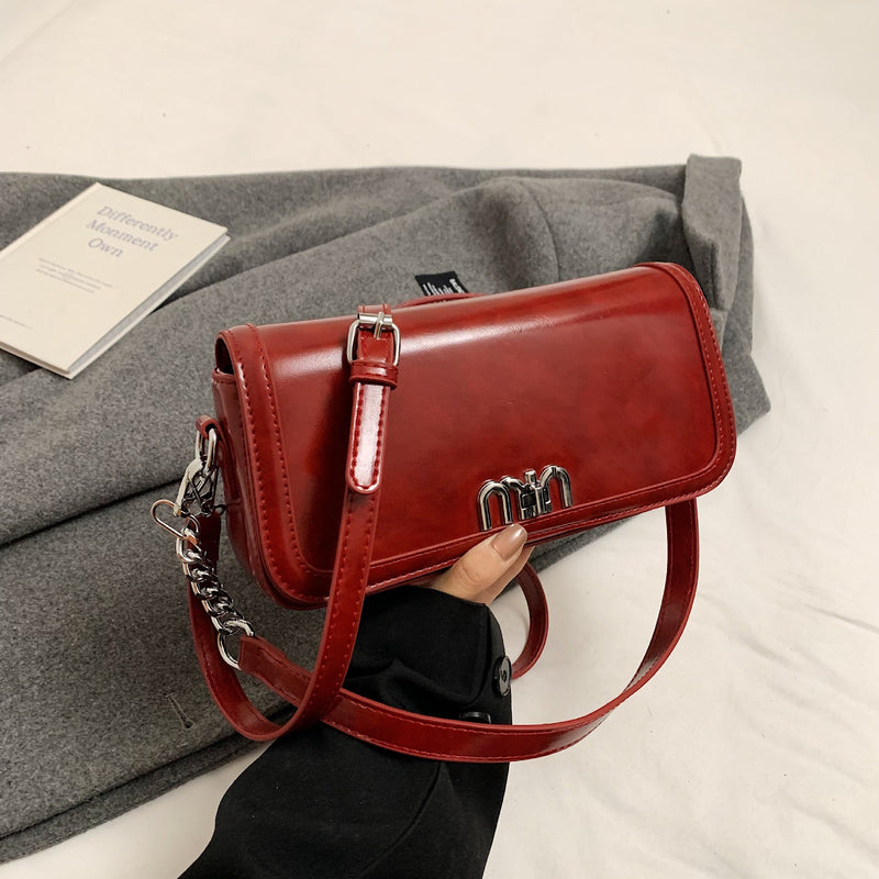 Tide Premium Oil Wax Leather Crossbody Shoulder Bag