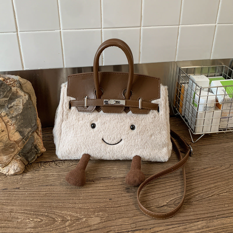 Cute Cartoon Elf Plush Bag Large Capacity Portable Kelly Bag