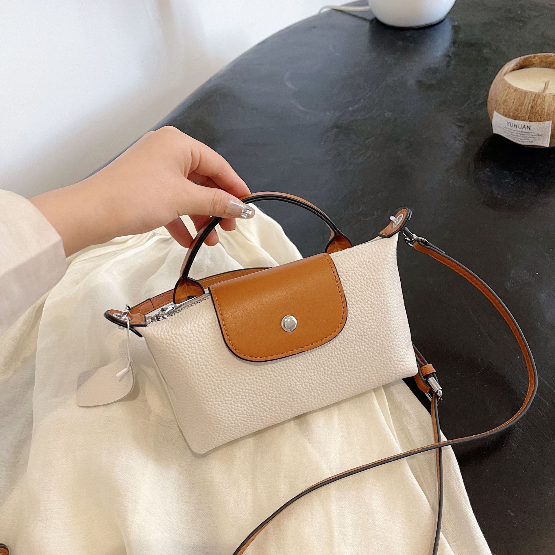 Genuine Leather Dragon Dumpling Crossbody Shoulder Bag