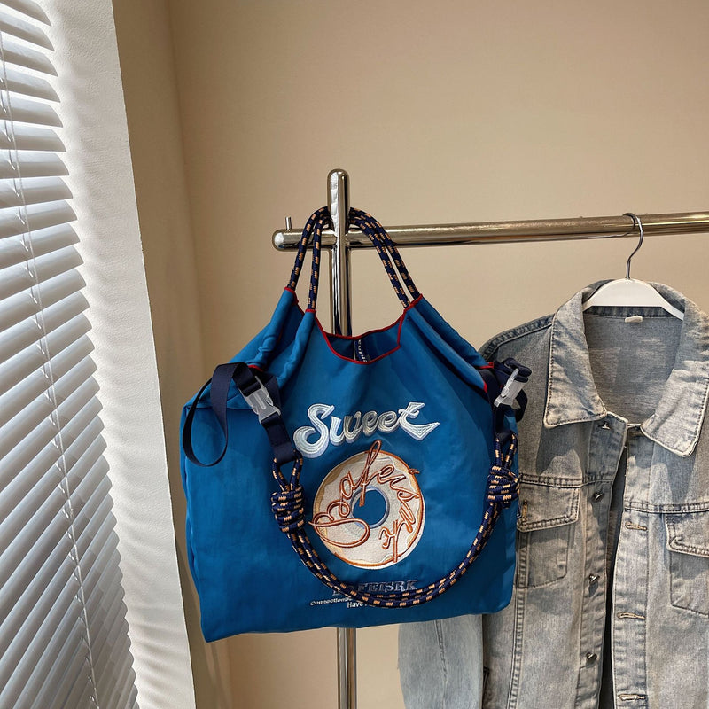 Ese Ball Chain Donut Embroidery Eco Shopping Bag Tote