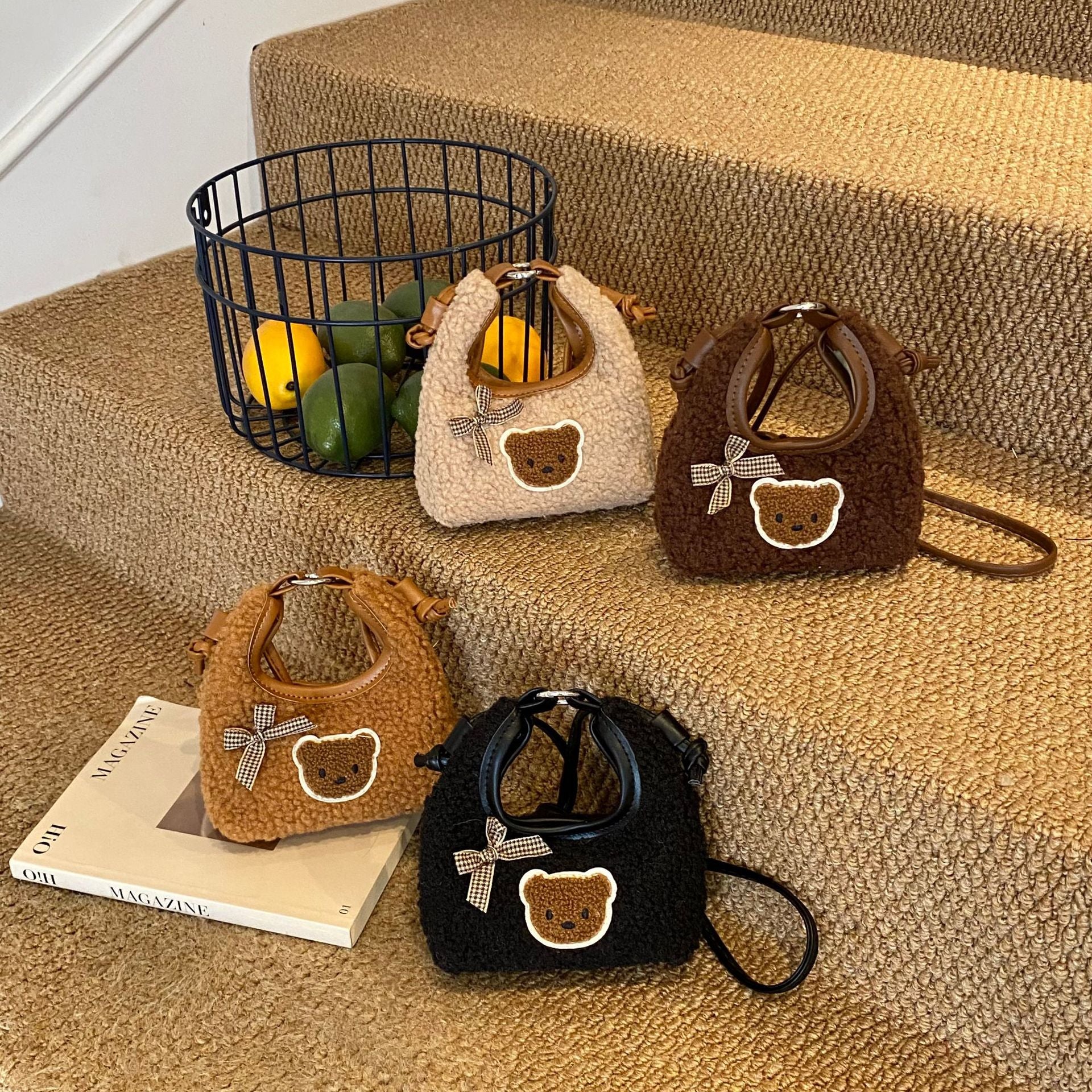Cute Mini Plush Lipstick Bag Messenger Fashion