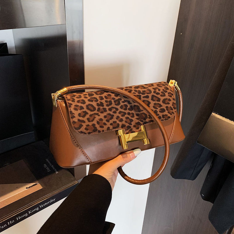 Leopard Print Poplar Texture Women's Shoulder Crossbody Bag