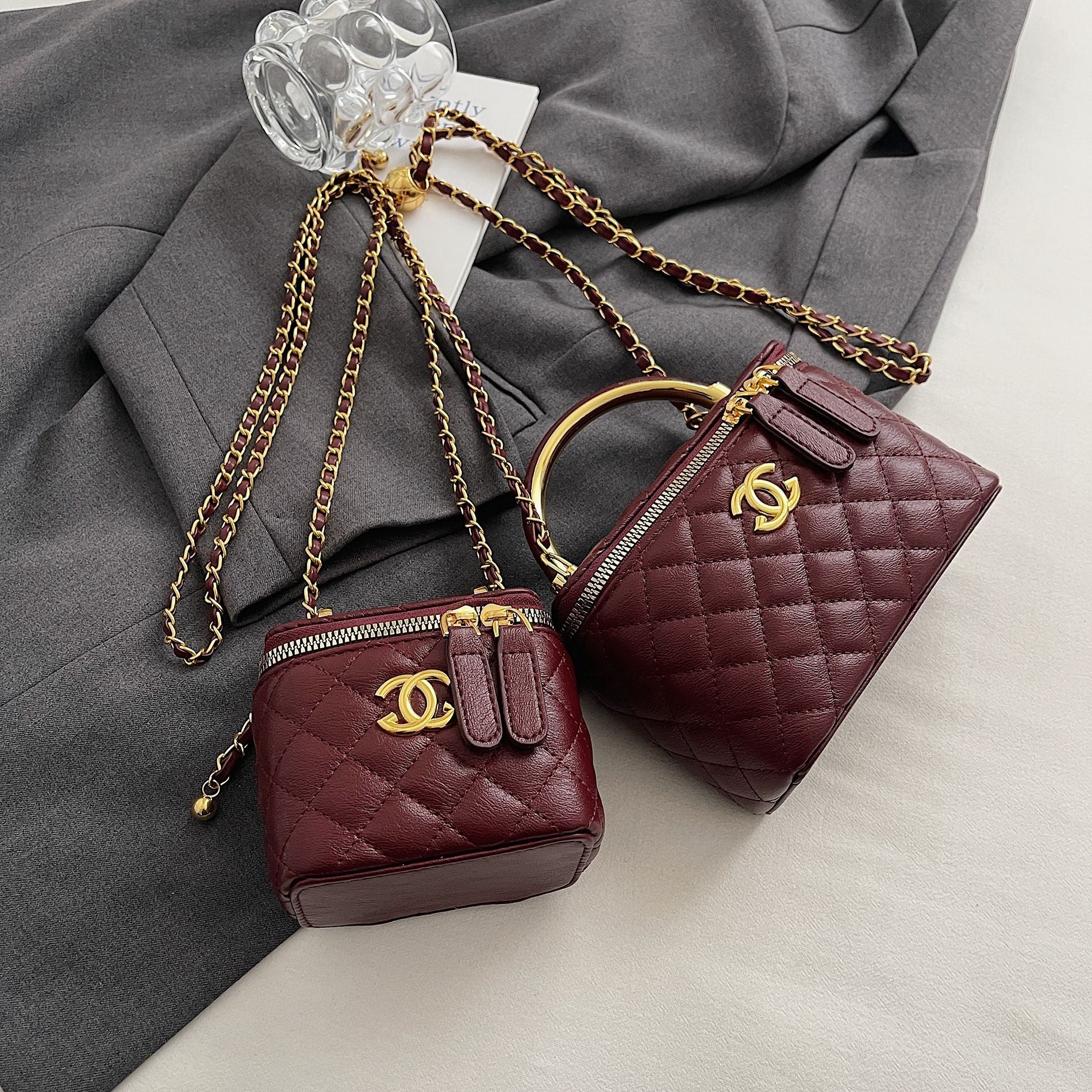 Women's Small Square Chain Shoulder Bag Rhombus Messenger