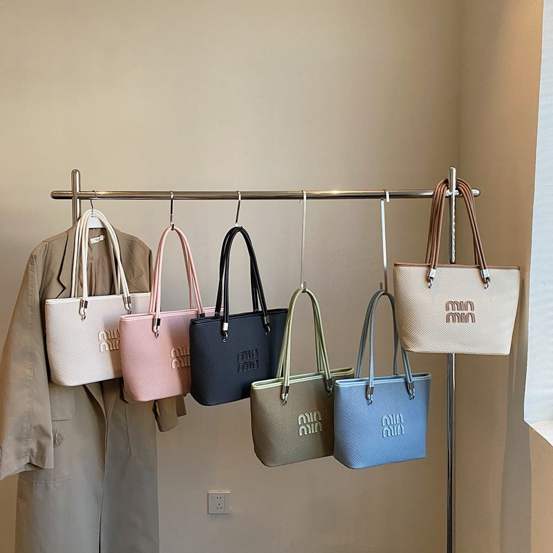 Large-Capacity Woven Tote Shoulder Bag for Women