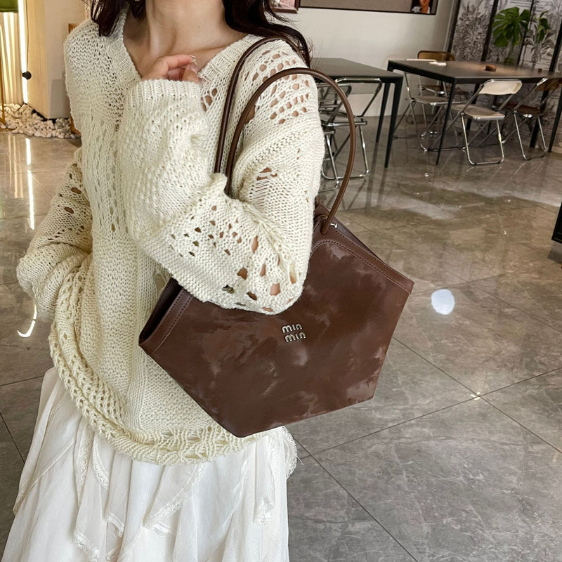 French Miu Large-Capacity Fashion Tote Shoulder Bag