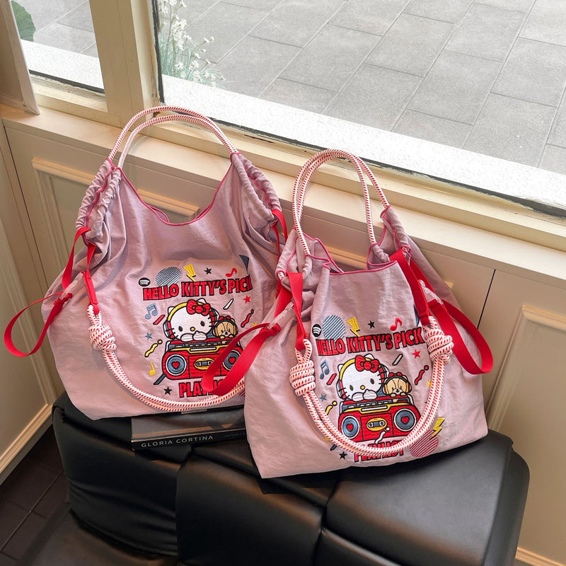 Embroidered Cat Handbag Women's Shoulder Bag Shopping Bag