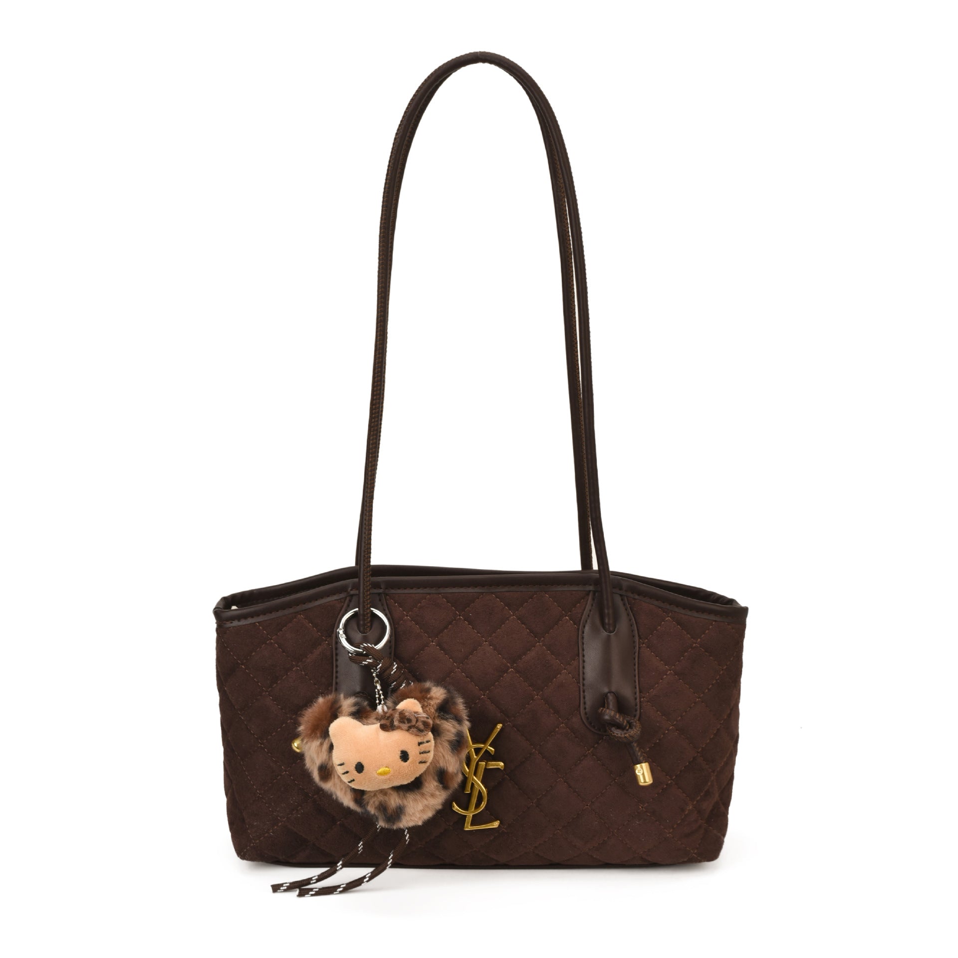 Retro Rhombus Matte Bucket Bag Trendy Shoulder Bag