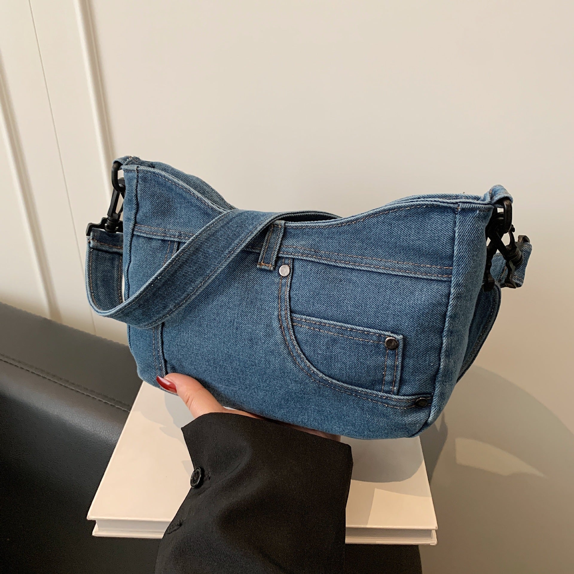 Literary Artistic Mori Denim Small Satchel Casual Retro Shoulder Bag