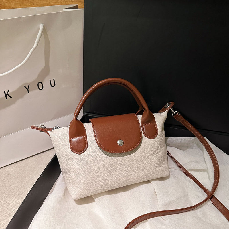 Genuine Leather Cowhide Dumpling Shoulder Handbag