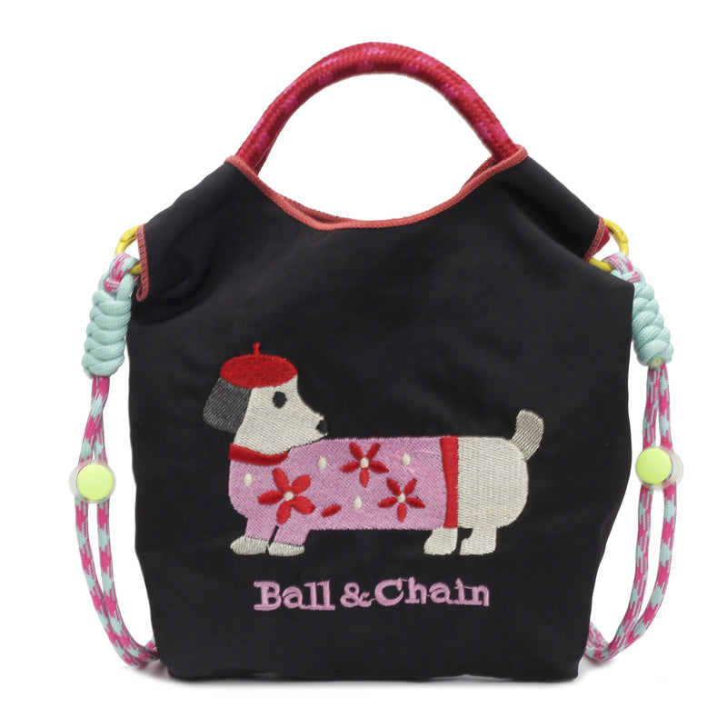 Cute Dachshund Dog Ball Chain Cloth Bag Women's Trendy Shoulder Messenger Bag