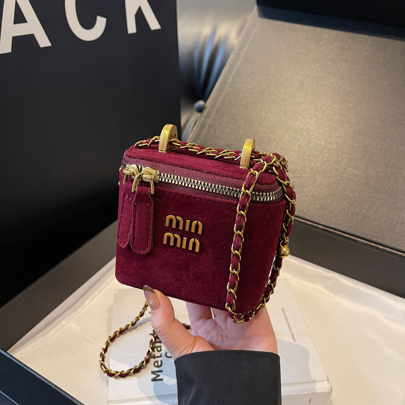 Frosted Retro Mini Square Women's Chain Shoulder Bag