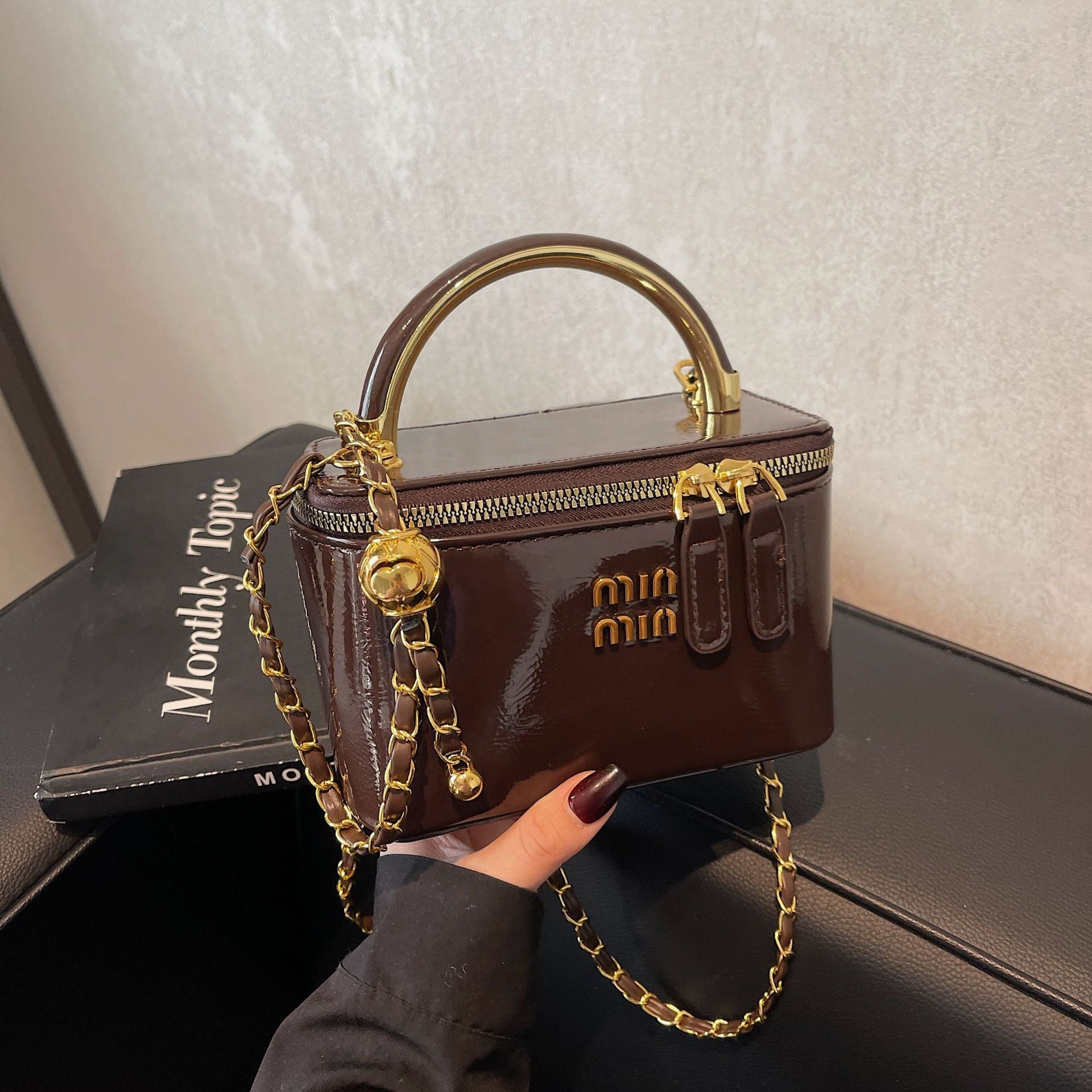 Retro Glossy Luxury Shoulder Bag for Women