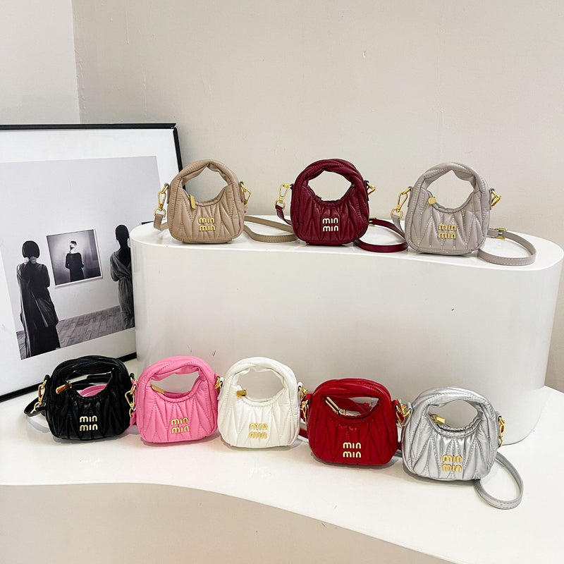 Pleated Miu Crescent Bag Luxury Shoulder Messenger Bag