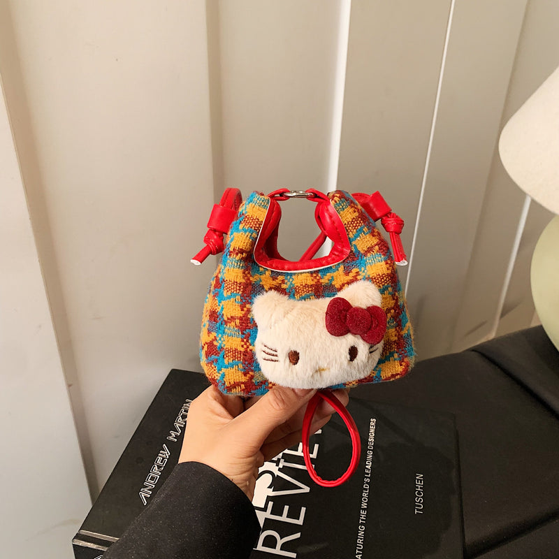 Woolen Cat Mini Handbag Cute Satchel Shoulder Bag