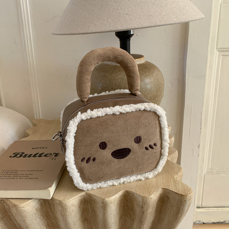 Cute Cartoon Suede Messenger Bag for Women