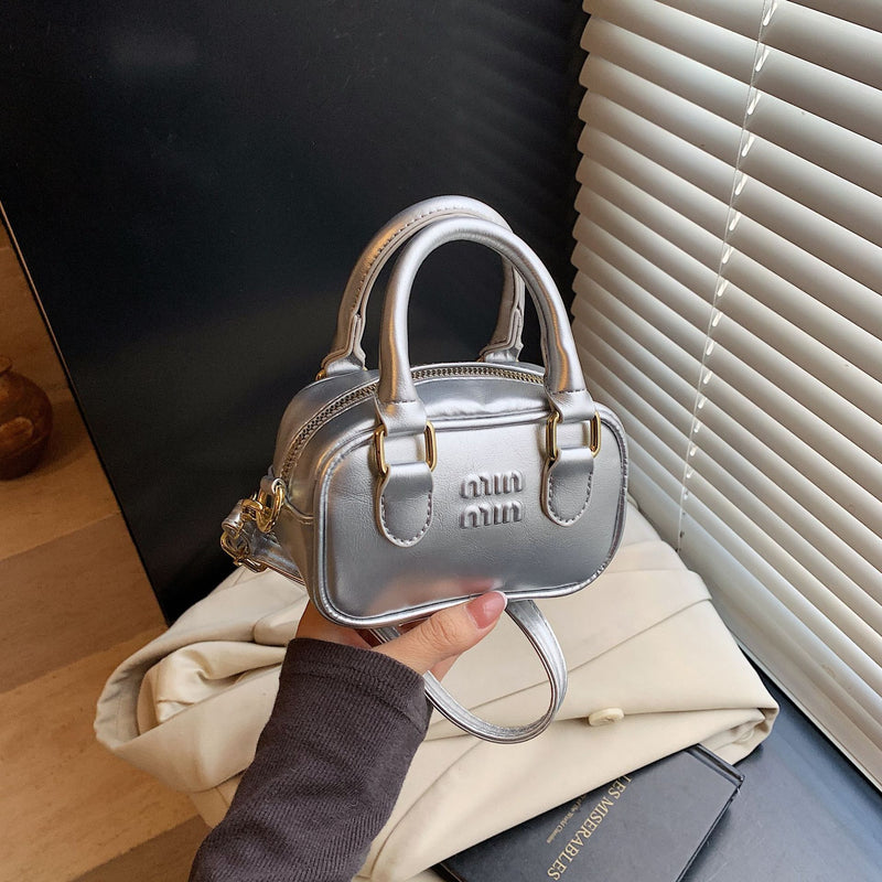 Letter Laser Bowling Bag Miu Premium Crossbody Handbag Women