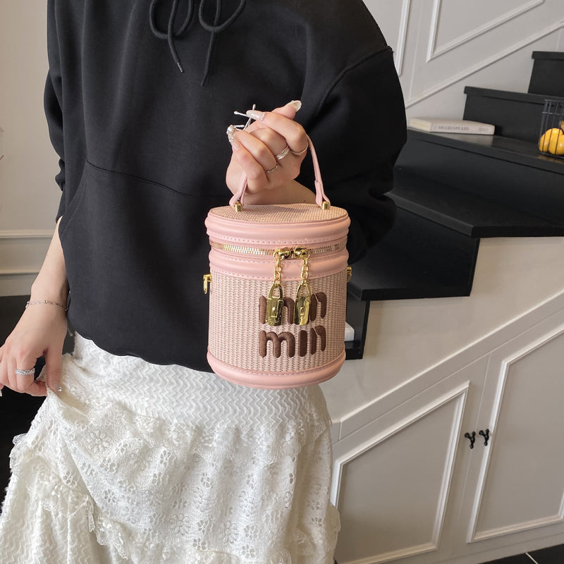 Miu Woven Luxury Bucket Bag Shoulder Messenger Bag