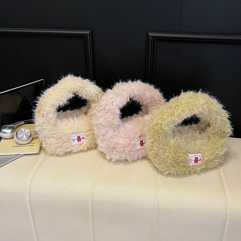Cute Plush Handbag Versatile High-End Personalized Hair Bag