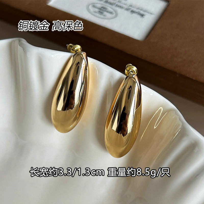 Water Drop Stud Earrings - Niche Design, Versatile Fashion Jewelry