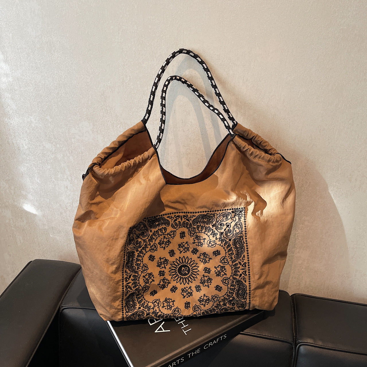 Nylon Embroidery Crossbody Bag for Women