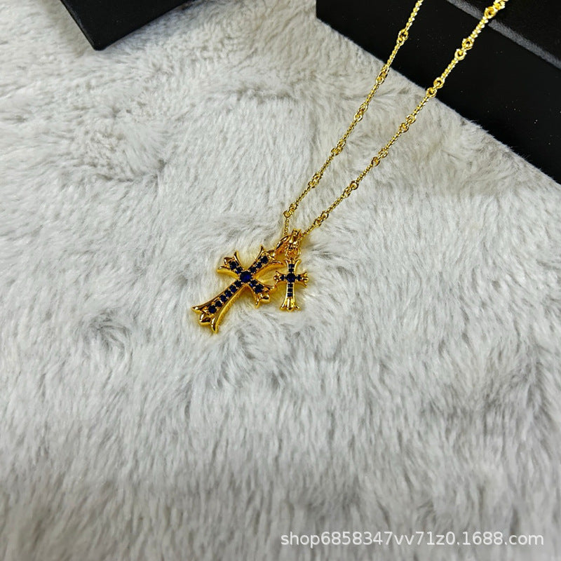 Men's 22K Gold Hip Hop Cross Necklace - Trendy Pendant