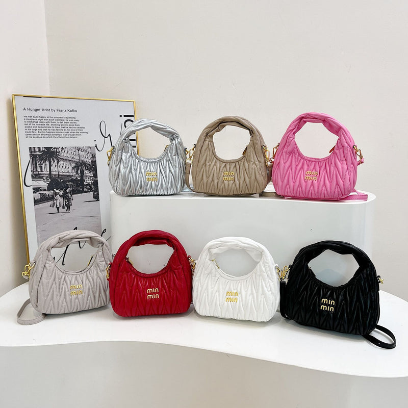 Light Luxury Embroidered Crescent Shoulder Bag for Women