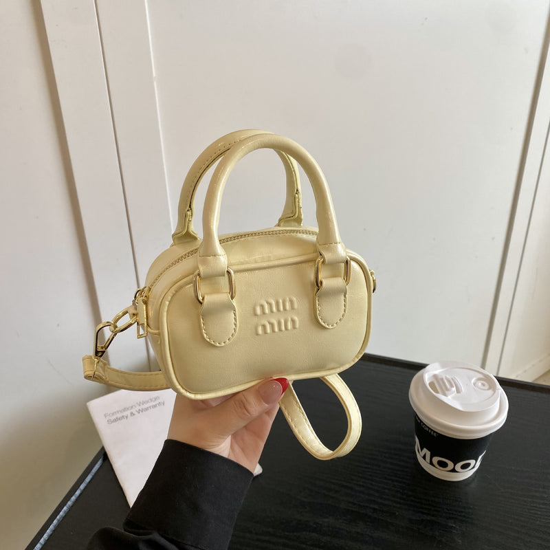 Letter Laser Bowling Bag Miu Premium Crossbody Handbag Women