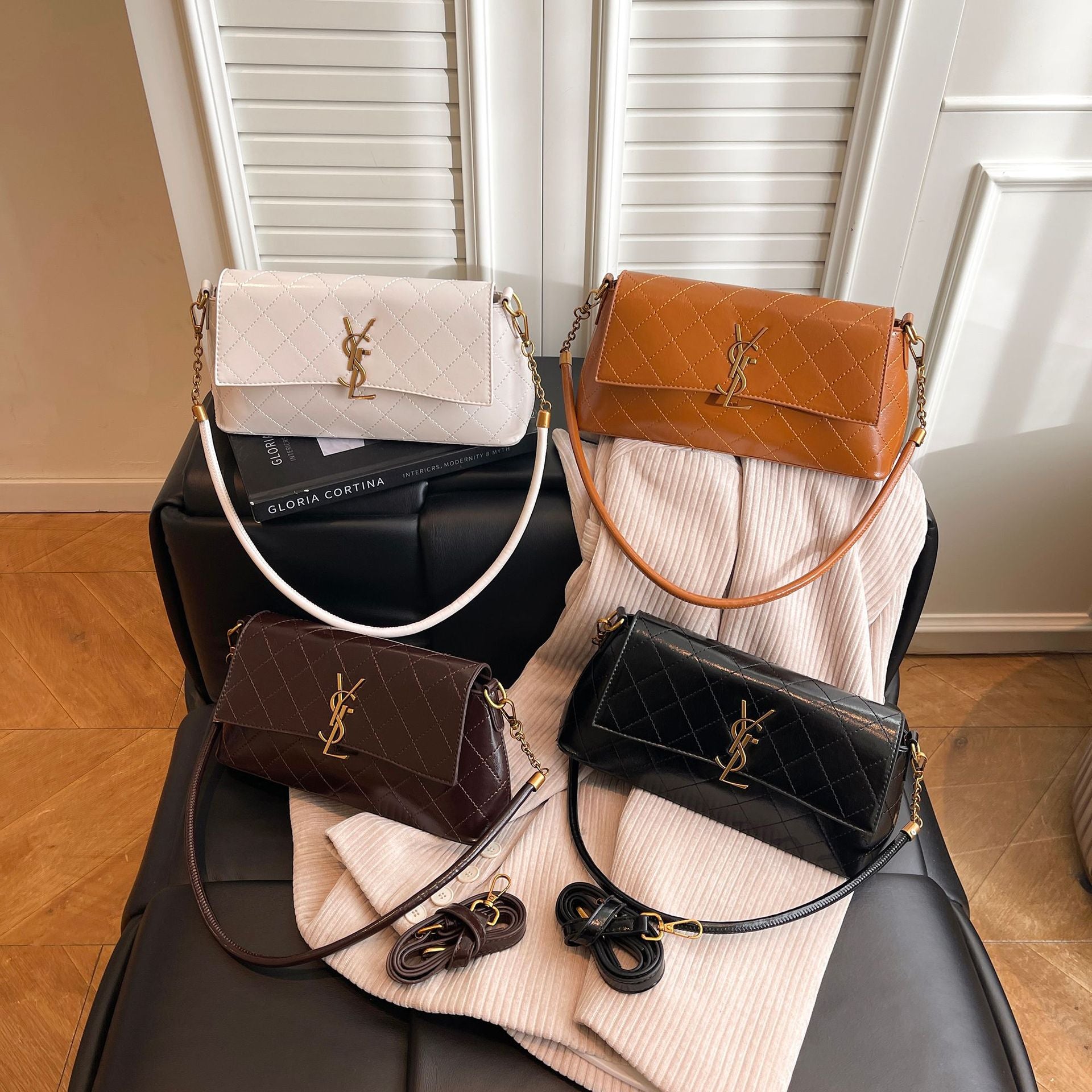 Poplar Forest Rhombus Shoulder Bag Retro Luxury Messenger