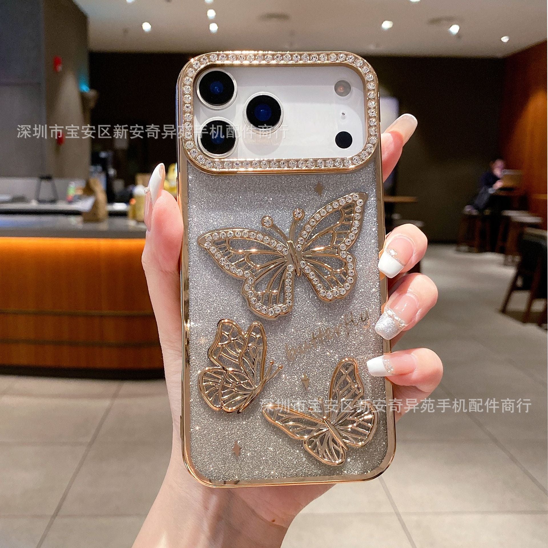 Hot-Selling Glitter Butterfly Drill Case for iPhone 17 Pro