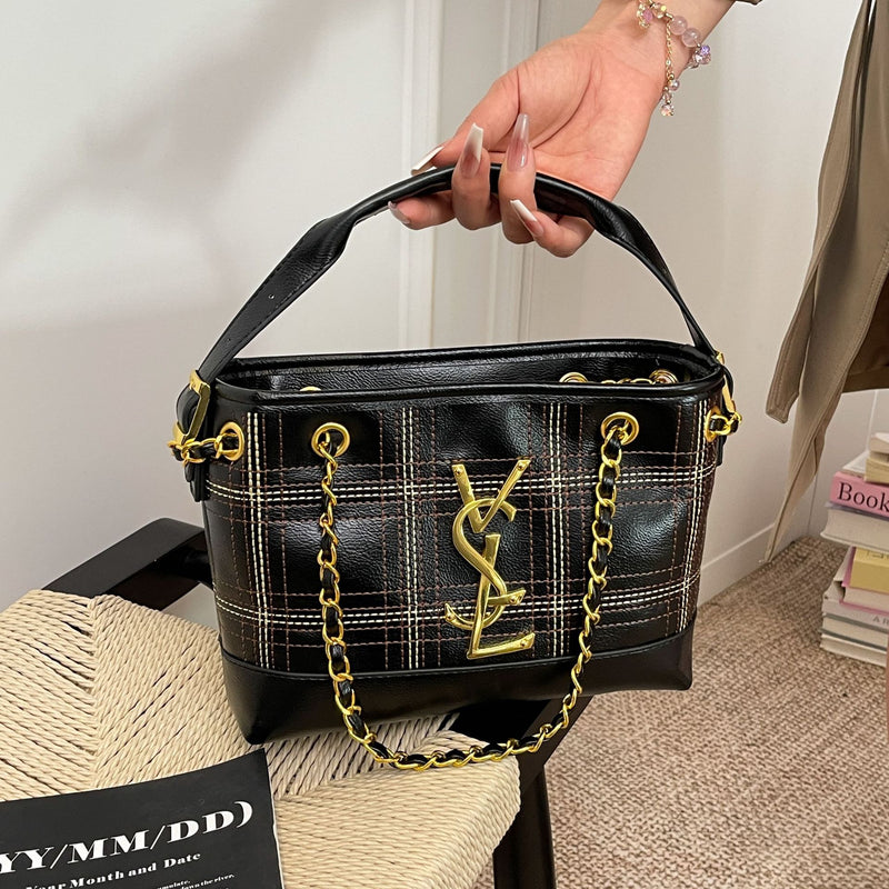 Poplar Forest Plaid Chain Shoulder Bag Light Luxury Fashion