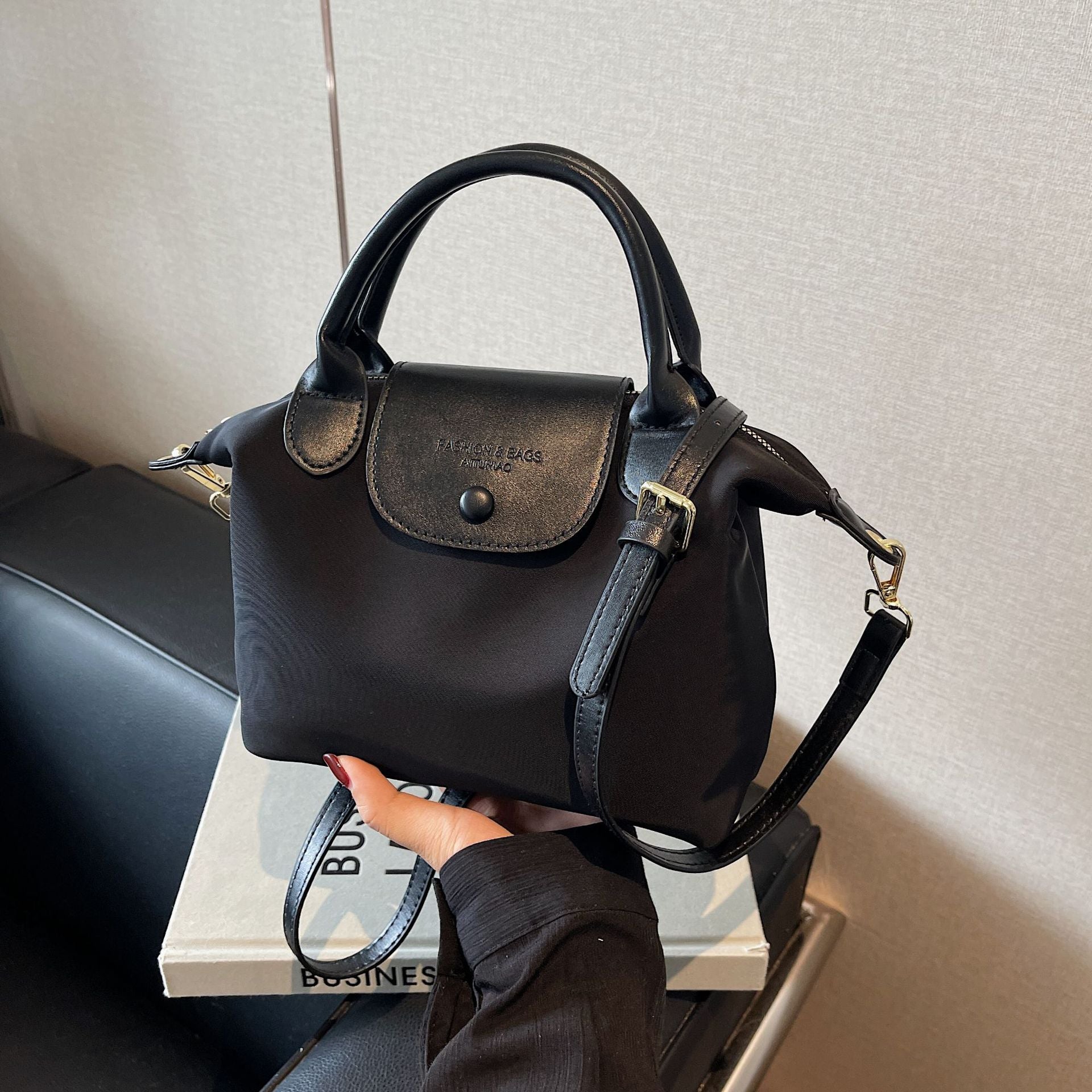 Niche Tide Oxford Cloth Bag Texture Dragon Bags Xiang Splicing Portable Dumpling Bag Simple Shoulder Messenger Bag