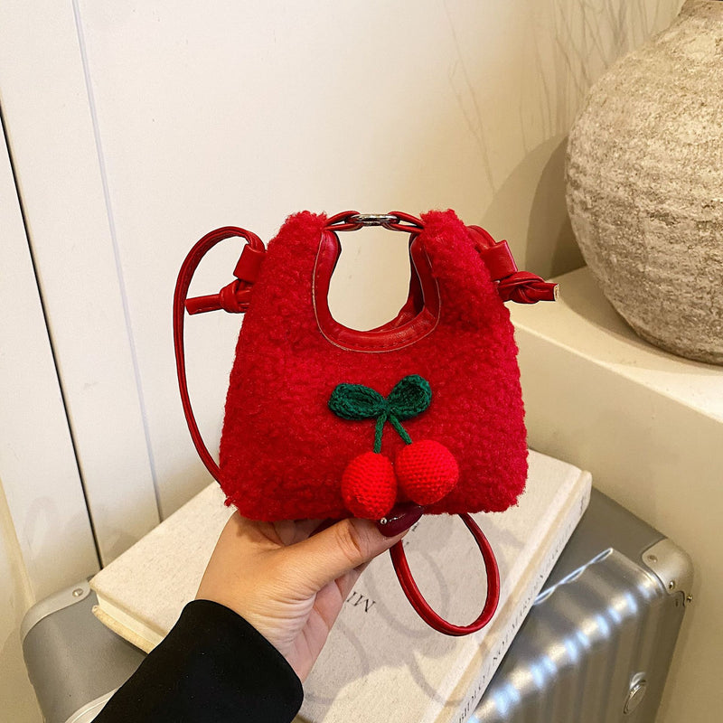 Cute Plush Mini Half-Moon Bag Cartoon Shoulder Bag