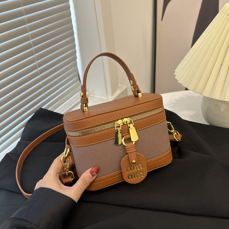 Light Luxury Retro Crossbody Shoulder Bag Contrasting Color
