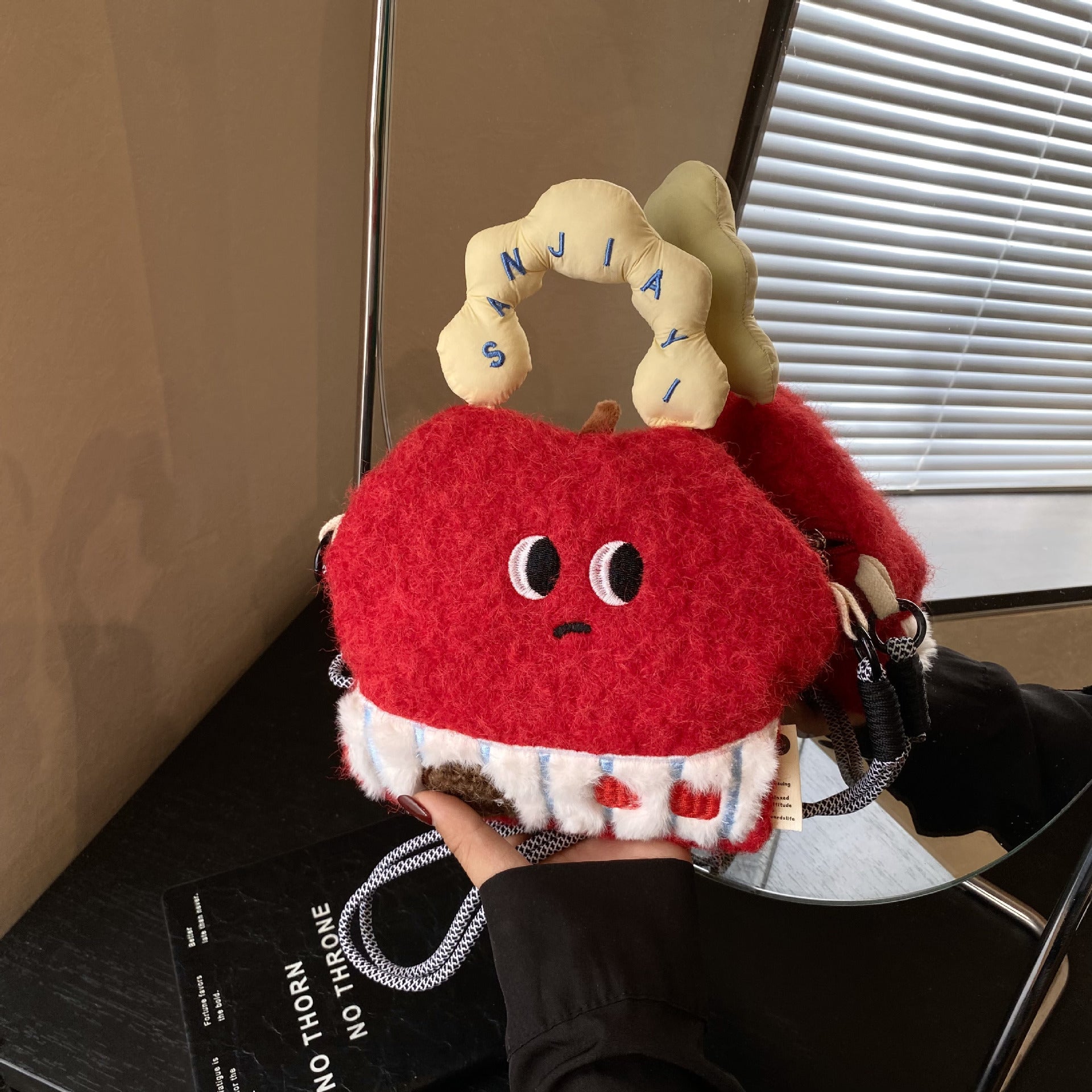 Cute Cartoon Mobile Phone Bag Plush Storage Shoulder Bag