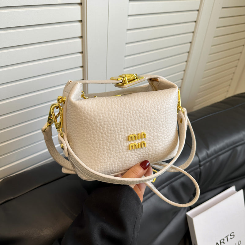 Light Luxury Lychee PU Leather Shoulder Handbag Messenger Bag