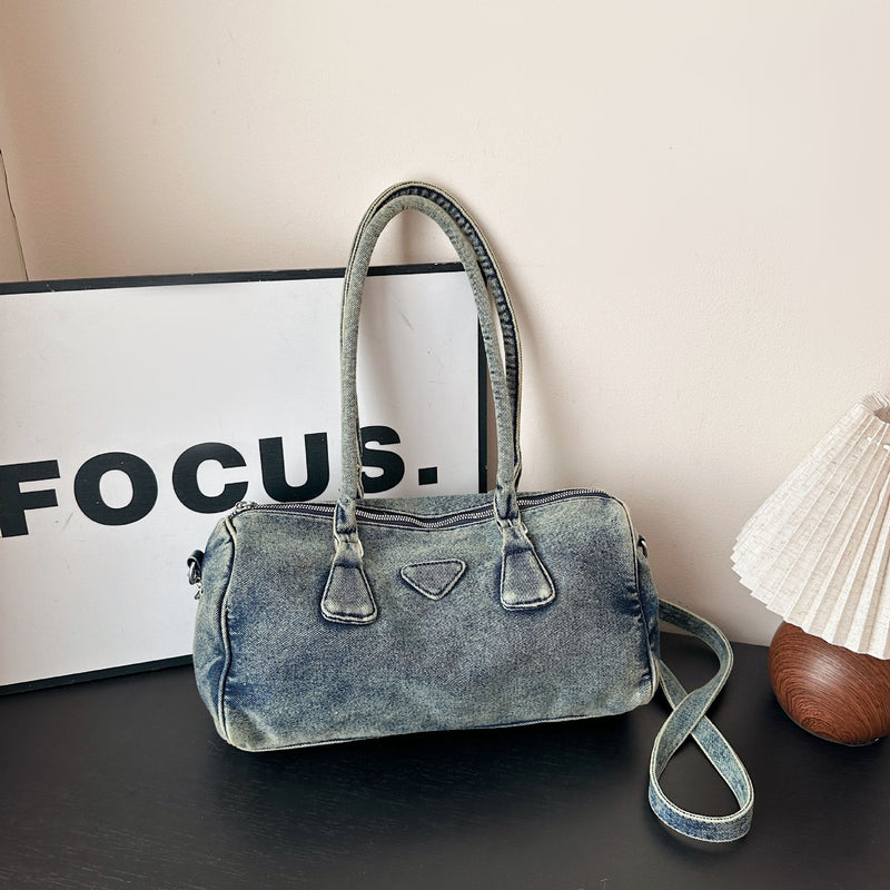 Versatile Women's Large-Capacity Denim Shoulder Bag