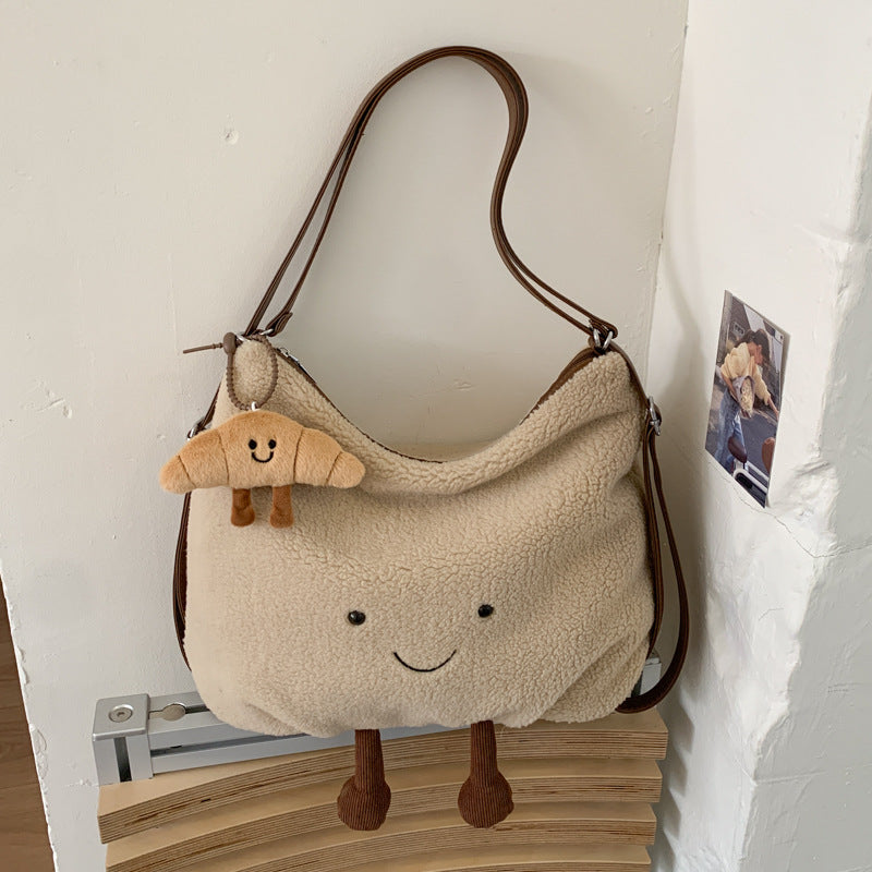 Cute Cartoon Plush Backpack - Versatile Tote Bag