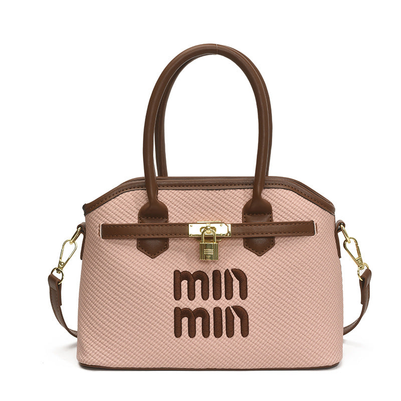 Light Luxury Miu Embroidery Bucket Shoulder Bag