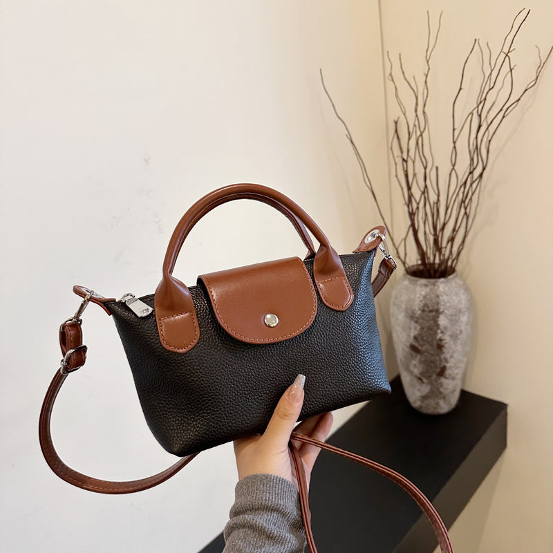 Genuine Leather Cowhide Dumpling Shoulder Handbag