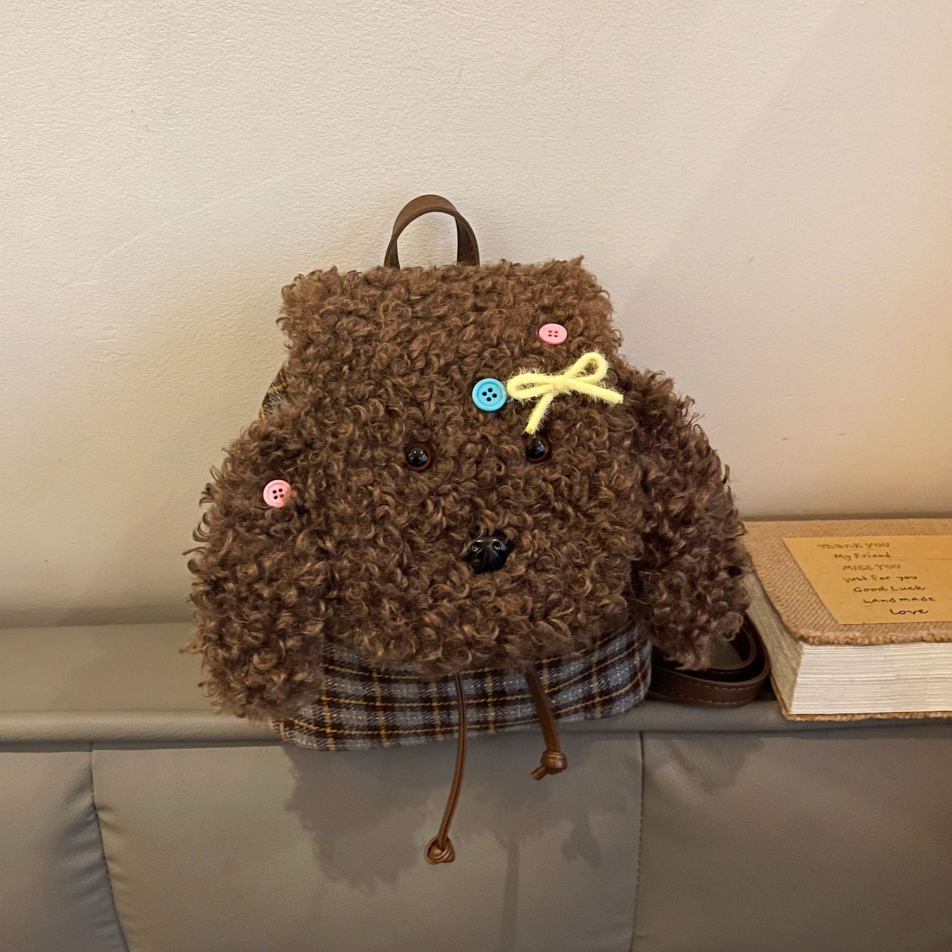 Trendy Plush Puppy Shoulder Bag Cute Cartoon Messenger Bag