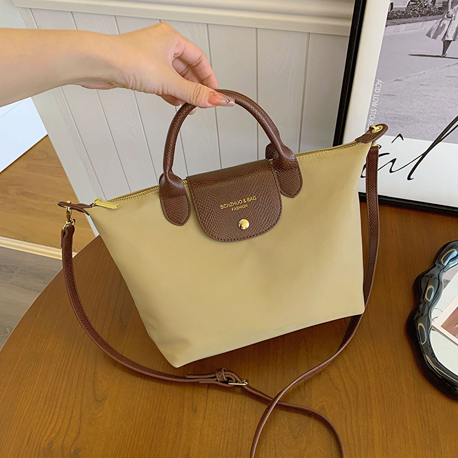 Oxford Cloth Dumpling Bag Women Splicing Messenger Handbag