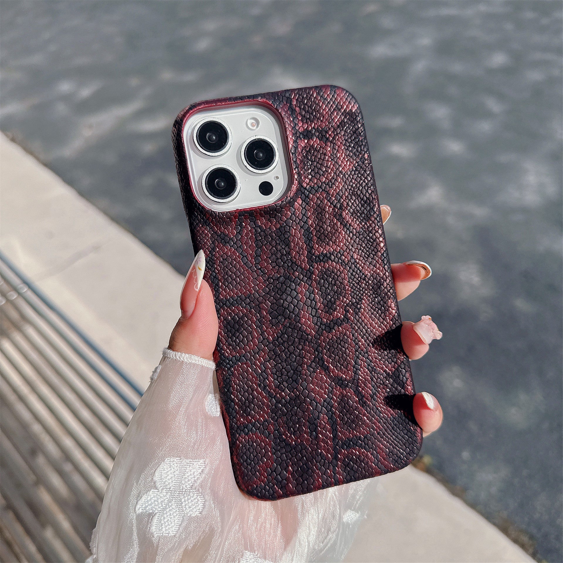 Light Luxury Python Leather iPhone 17 Pro Max Phone Case