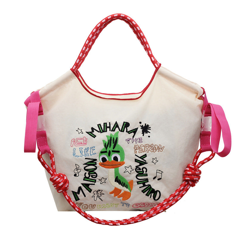 Ese Ball Chain Embroidery Tote Bag Waterproof Cute Casual Shoulder Messenger Bag