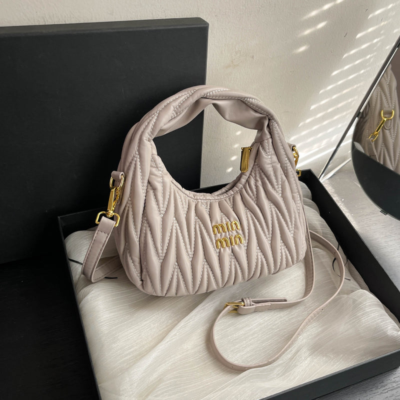 Light Luxury Embroidered Crescent Shoulder Bag for Women