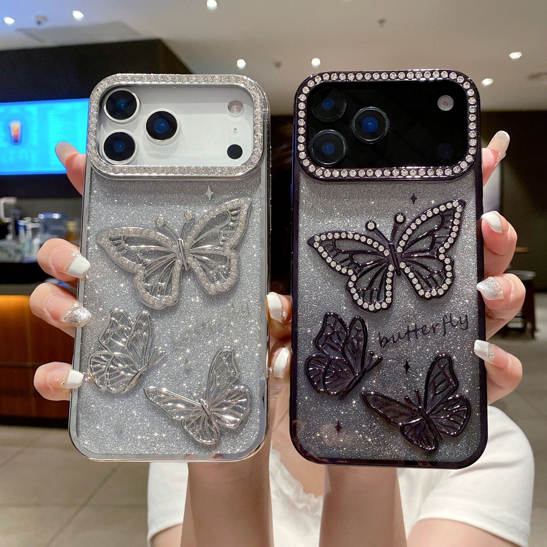 Hot-Selling Glitter Butterfly Drill Case for iPhone 17 Pro