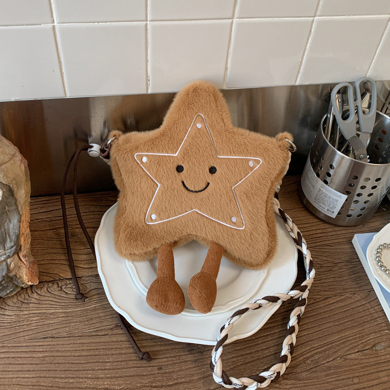 Personalized Christmas Lucky Star Plush Shoulder Bag Cute Cartoon Fashion Messenger Bag Fresh And Sweet Handbag