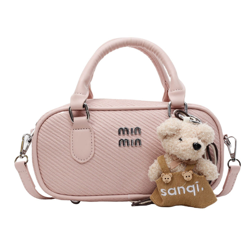 Premium Women's Bowling Bag Trendy Contrast Color Shoulder Bag