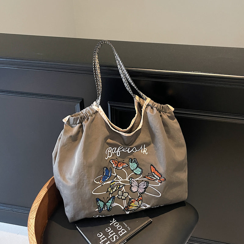 Embroidered Shiba Inu Tote Bag 2025 Eco-Friendly Commuter Bag