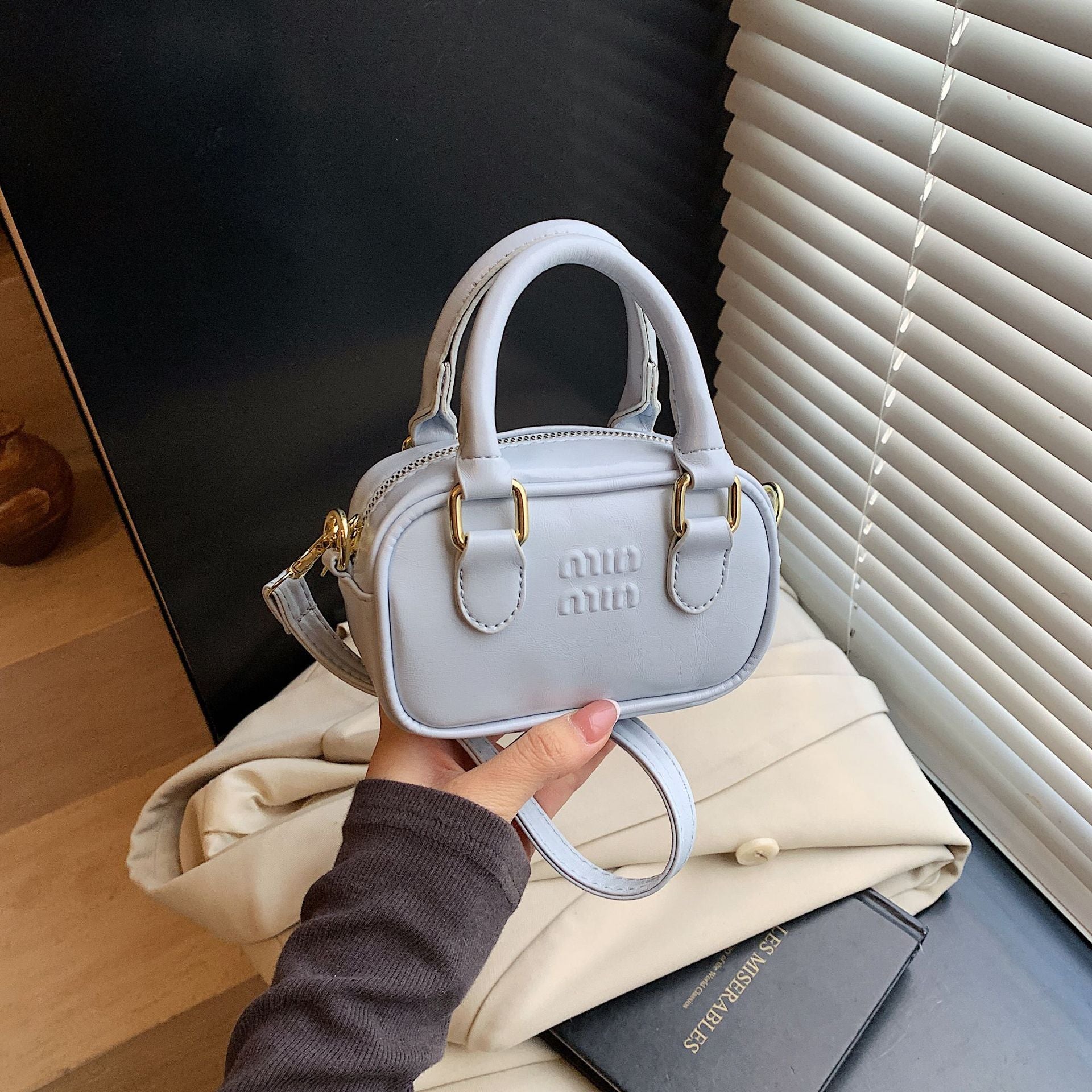 Letter Laser Bowling Bag Miu Premium Crossbody Handbag Women