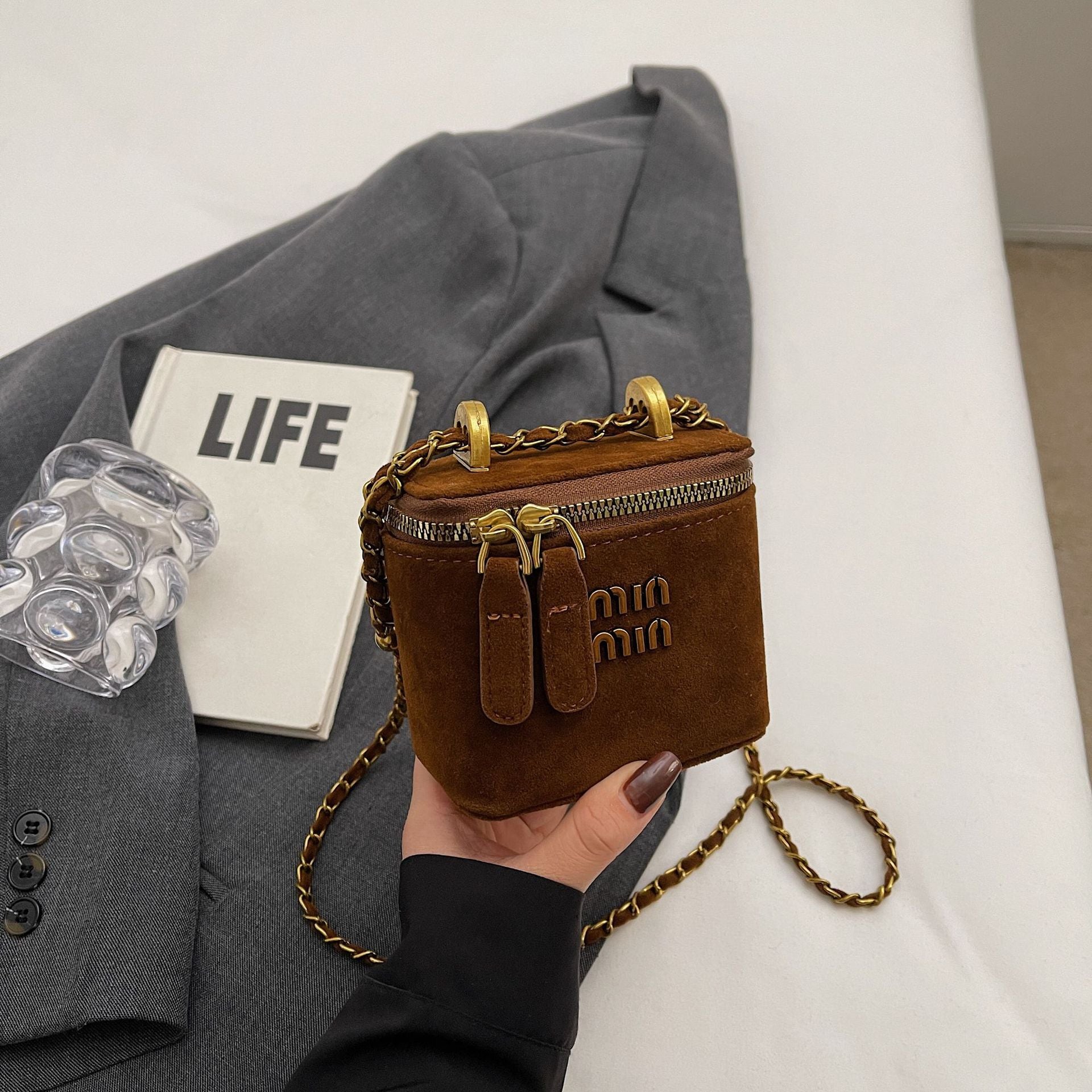 Matte Chain Square Crossbody Bag Niche Personalized Shoulder